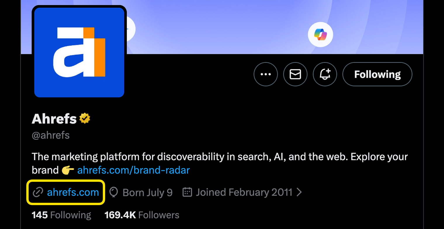 Screenshot showing branded social profiles and business directory listings with links